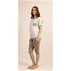Gary Pigiama mezza manica pinocchietto donna Jersey Gary C512, TORTORA
