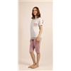 Gary Pigiama calibrato donna mezza manica pinocchietto Gary puro cotone C512CONF, ROSA