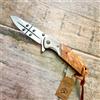 KNIFE COLTELLO 20 CM bandiera SARDO con clip cintura MANICO IN legno d'ulivo