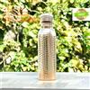 Fatto a mano Bottiglie d'acqua indiane in rame martellato da 700 ml a prova di perdite Ayu...