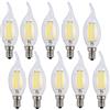 OUGEER 10 Pezzi Lampadina LED E14 Candela Fimma, Lampadine Filamento LED E14 4W equivalente a 40 W, Lampada LED Candela Bianco Freddo 6500k, 400lm, 360 Angolazione Fascio Luce Non Dimmerabile