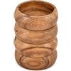 Hanol Ciotola per snack in legno di acacia, ciotole decorative per bancone della cucina, tavolino da caffè o decorazione da pranzo (set da 4) (10,2 x 10,2 x 3,8 cm)