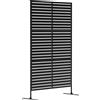 Outsunny Divisorio esterno in metallo, design a lamelle, Divisorio decorativo per terrazza, giardino, balcone, nero