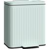 HOMCOM Pattumiera da cucina, 2 x 20 L scomparti, separazione rifiuti efficiente, pedale, Plastica, Metallo, Verde | Aosom Italy