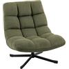 HOMCOM Poltrona Girevole Lounge con Ampia Seduta, Effetto Chenille Idrorepellente, Verde | Aosom Italy