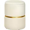 HOMCOM Pouf poggiapiedi contenitore in velluto a coste 36 x 36 x 44 cm per soggiorno, camera da letto, beige | Aosom Italy