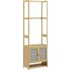 HOMCOM Appendiabiti in Bambù con Armadio Scarpiera Barra per Appendere Ripiano Regolabile per Ingresso Corridoio 53x31x168 cm Naturale | Aosom Italy