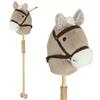 AIYAPLAY Cavallo a bastone per bambini con suono, ruote, cavallo su bastone da cavalcare per bambini 24+ mesi, grigio | Aosom Italy