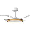 HOMCOM Ventilatore da soffitto con luce e telecomando, 95 cm ventilatore LED moderno con pale retraibili, naturale | Aosom Italy