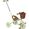 AIYAPLAY Triciclo per bambini 2 in 1 per 2-5 anni con barra genitoriale pedali antiscivolo, poggiapiedi pieghevoli e cesto Verde | Aosom Italy