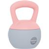 SPORTNOW Pesa russa 12 kg Kettlebell riempita di sabbia metallica manico antiscivolo per allenamento in casa 21x21x30 cm rosa e grigio | Aosom Italy