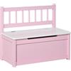 HOMCOM Cassapanca per Bambini 2-5 Anni in Legno con Pistone per Chiusura Sicura, Capacità 40 kg, Rosa e Bianco | Aosom Italy
