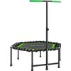 SPORTNOW Trampolino Fitness 114x114x132 cm con Manico Regolabile a 3 Livelli e Telaio in Acciaio Verde e Nero | Aosom Italy