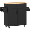 HOMCOM Carrello/isola da cucina multi-scomparti cassetti mobile 2 ante con ripiano regolabile 105 x 36 x 85 cm nero | Aosom Italy
