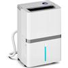 HOMCOM Deumidificatore 35 L/giorno per 40-90 m² Indicatore umidità Serbatoio 5,5 L Scarico continuo Timer 24H | Aosom Italy
