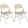 HOMCOM Set di 2 Sedie Pieghevoli con Seduta Imbottita in poliestere e Struttura in Acciaio, Beige | Aosom Italy