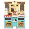 AIYAPLAY Cucina giocattolo con acqua corrente, 85 accessori, rubinetto elettrico, luci, suoni, per bambini 3-6 anni, plastica, Verde | Aosom Italy