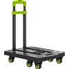 HOMCOM Carrello pieghevole in metallo con ruote e manico regolabile 49 x 35 x 102 cm Verde | Aosom Italy