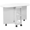 HOMCOM Tavolo da Pranzo Pieghevole per 2-4 Persone, 120x60x77 cm con 6 Ruote, Ripiani a 2 Livelli, 2 Ribalte, Salvaspazio, Bianco | Aosom Italy