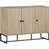 HOMCOM Buffet per soggiorno mobile contenitore armadio cucina con 2 ante e ripiani regolabili 108 x 40 x 80 cm, rovere | Aosom Italy