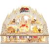 HOMCOM Villaggio di Natale luminoso con 20 LED, villaggio di Natale animato ad arco, funziona a batterie, 45 x 10 x 35 cm, legno naturale | Aosom Italy