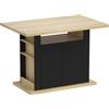 HOMCOM Tavolo da pranzo isola centrale cucina con ampio piano 4-6 persone armadio 4 ante 110 x 70 x 75,5 cm nero | Aosom Italy