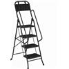 HOMCOM Scala Pieghevole 4 Gradini con Borsa Porta Attrezzi Escalera a Forbice con Gradini Larghi Antiscivolo Nero | Aosom Italy