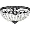 HOMCOM Lampada da Soffitto in Cristallo Vintage con 2 Portalampada E14 40W con 168 Cristalli per Camera da Letto Soggiorno Nero | Aosom Italy