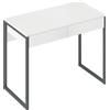 HOMCOM Scrivania con 2 Cassetti 100x50x75 cm Scrivania per Computer Gambe in Acciaio per Casa Spazi Ridotti Bianco Lucido | Aosom Italy
