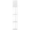 HOMCOM Lampada da Terra con Ripiani con 3 Temperature di Colore Telecomando per Soggiorno Camera Ufficio Bianco | Aosom Italy