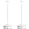 HOMCOM Set di 2 Lampade da Tavolo LED Ricaricabili con USB, Controllo Touch e Luce Regolabile Ø10x30 cm Bianco | Aosom Italy