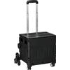 HOMCOM Carrello della spesa Trolley per la spesa, saliscale, pieghevole, manico telescopico, portata max. 65 kg, Nero | Aosom Italy
