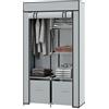 HOMCOM Armadio in tessuto 1 asta appendiabiti, 2 cassetti, 83 x 42.5 x 162,5 cm, Grigio | Aosom Italy
