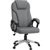 Vinsetto Sedia da ufficio Sedia da scrivania Poltrona direzionale, regolabile in altezza, funzione oscillante, 6 cm x 75 cm x 120 cm, Grigio | Aosom Italy