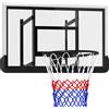 SPORTNOW Canestro da basket per montaggio a parete, cerchio ammortizzato, tabellone infrangibile, Nero | Aosom Italy
