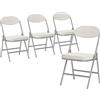 HOMCOM Set da 4 sedie pieghevoli imbottite, sedie pieghevoli con rivestimento in velluto a coste, schienale, telaio metallico, bianco crema | Aosom Italy
