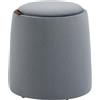 HOMCOM Pouf 2-in-1 effetto velluto con contenitore e coperchio rimovibile Ø44 cm x 47,5 cm Grigio | Aosom Italy