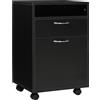 HOMCOM Contenitore su rotelle, contenitore con cassetti, 1 vano, 1 ripiano, 1 cassetto, 40 cm x 3 cm x 60 cm, Nero | Aosom Italy