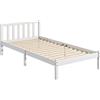 HOMCOM Struttura letto singola, testiera & rete a doghe, 26 cm di spazio sotto il letto, pino, 208x96x70 cm, Bianco | Aosom Italy