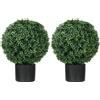HOMCOM Bosso pianta artificiale, sferica, 52x40 cm, verde | Aosom Italy