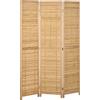 HOMCOM Separé Pieghevole Parete Divisoria Privacy, Bambù, 3 parti, 120 cm x 170 cm x 1,8 cm, naturale | Aosom Italy