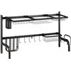 HOMCOM Scolapiatti, lunghezza regolabile 51-93 cm, molti elementi, disposizione flessibile, 93 x 30 x 52cm, nero | Aosom Italy