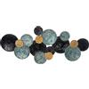 HOMCOM Decorazione da Parete 3D con Cerchi 121 cm x 4 cm x 53 cm Metallo Blu + Nero | Aosom Italy