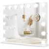 HOMCOM Specchio cosmetico LED, 3 modalità luce, dimmerabile, controllo touch, USB, 58x48cm, Bianco | Aosom Italy