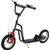 HOMCOM Monopattino per bambini con manubrio regolabile, grandi ruote e freno a mano Kickscooter 30,48 cm Cityroller per bambini e bambine da 5 anni Metallo Nero | Aosom Italy
