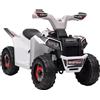 HOMCOM Quad elettrico per bambini, 2,5 km/h, marcia avanti e indietro, per 18-36 mesi, Bianco | Aosom Italy