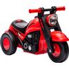 AIYAPLAY Auto cavalcabile, design motocicletta, musica e bolle di sapone, per 2-5 anni, Rosso | Aosom Italy