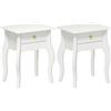 HOMCOM Set di 2 tavolini d'appoggio, tavolino da divano con gambe ricurve, tavolino basso per soggiorno, camera da letto, 45 x 35 x 55 cm, bianco | Aosom Italy