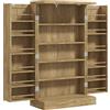 HOMCOM Buffet da cucina mobile cucina per stoccaggio con 12 portaspezie sulle ante ripiani regolabili 60 x 30 x 104 cm effetto legno naturale | Aosom Italy