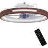 HOMCOM Ventilatore da Soffitto con Luce LED 40 W Motore DC Reversibile Telecomando 6 Velocità 3 Colori Timer Teak | Aosom Italy